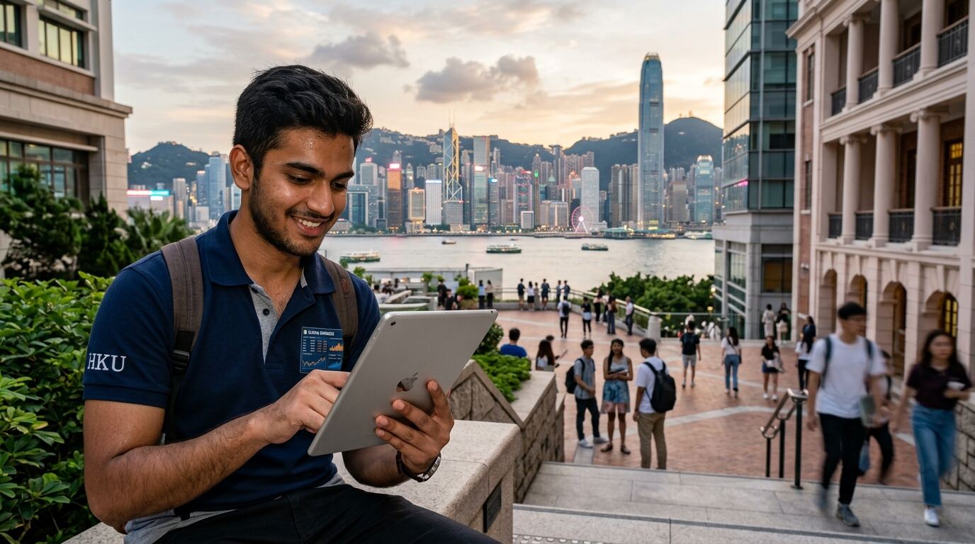 Hong Kong skyline and study destination illustration