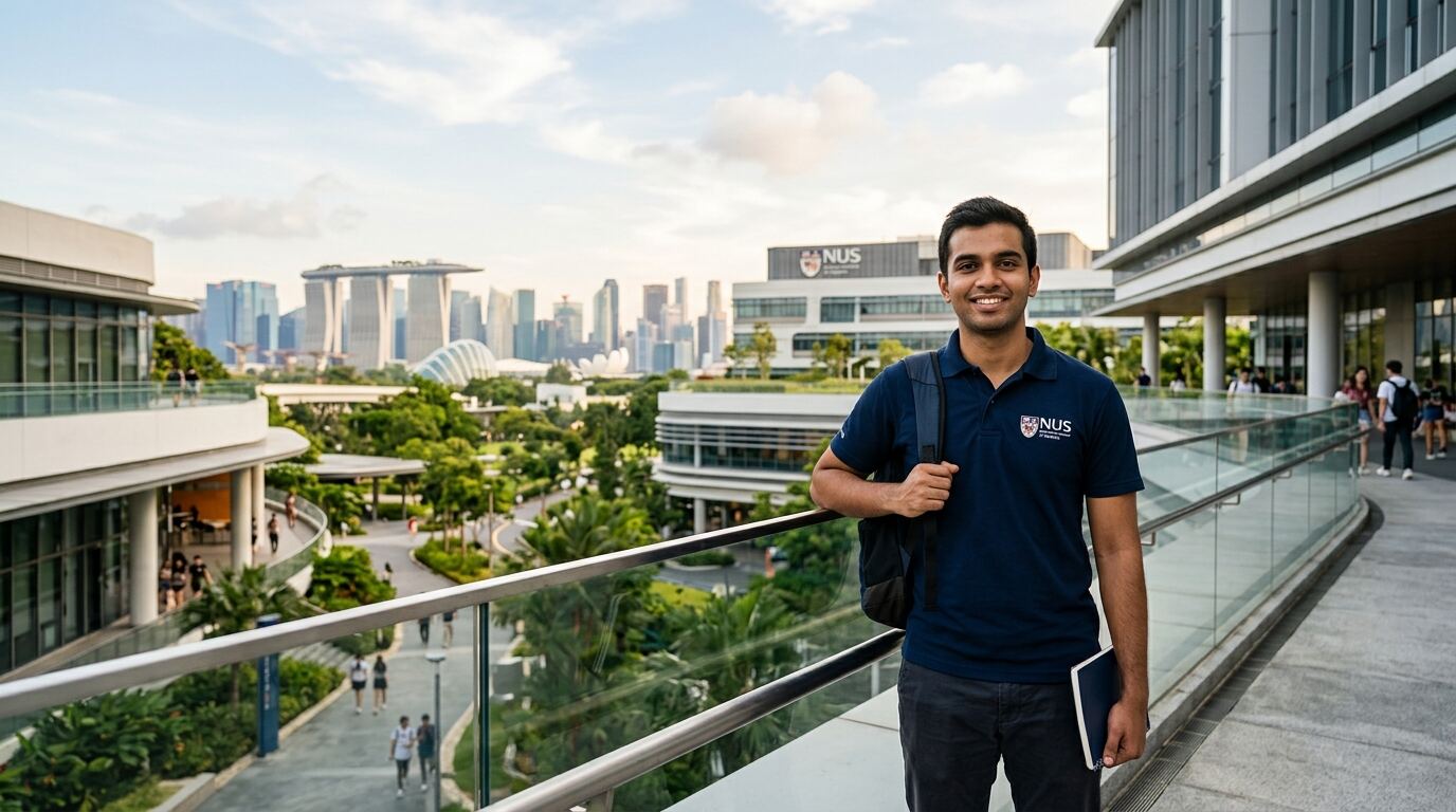 Singapore skyline and study destination illustration