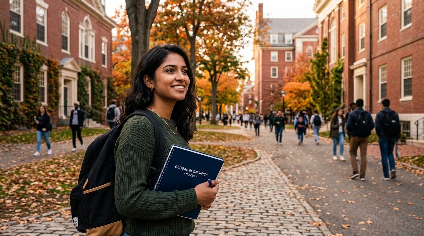 USA university campus with iconic landmarks in the background